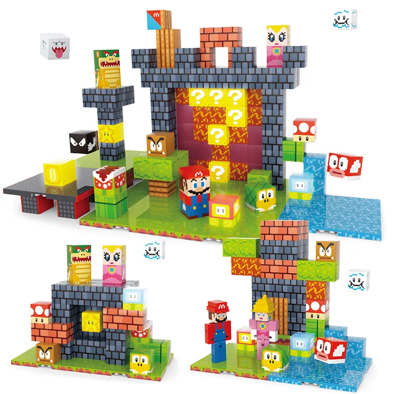 Children Building Toys 111pcs Magnetic Blocks Set Build Mine Magnet World Model for Boy Girls STEM Montessori Sensory Cubes Gift