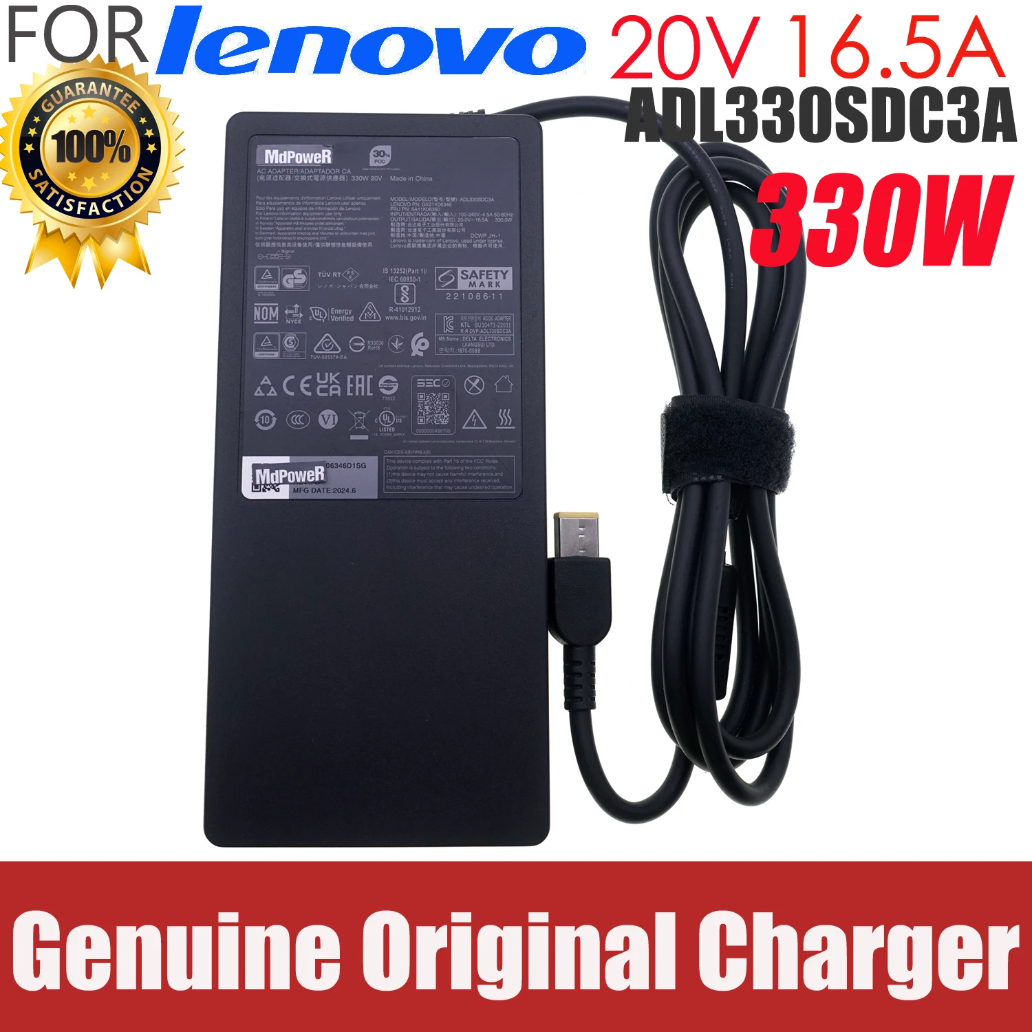 

20V 16.5A 330W New AC Adapter Charger For Lenovo LEGION ADL330SCC3A ADL330SDC3A ADL330SLC3A R9000 Y9000 Laptop Power Supply