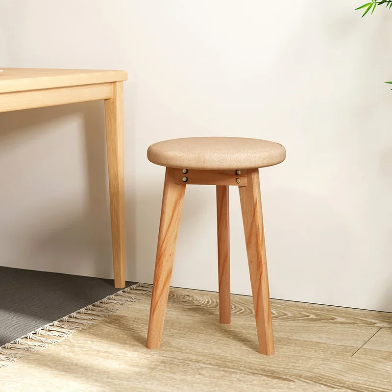 

Limited Edition Wood Stool, Stylish Small Home Bench, Creative Round Kitchen Seat, Solid Wood Living Room Entryway Stool 115