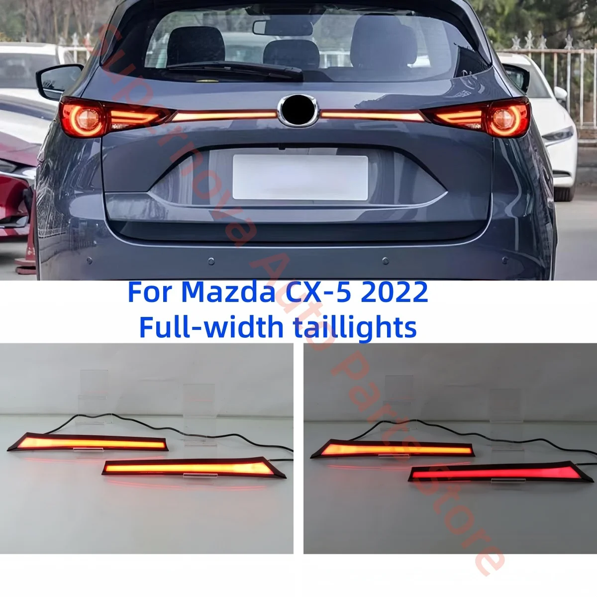 Fit for Mazda CX-5 2022+ Through tail light Modification LED Brake lights Flowing Light Turn signal Anti-tailgating Trunk light