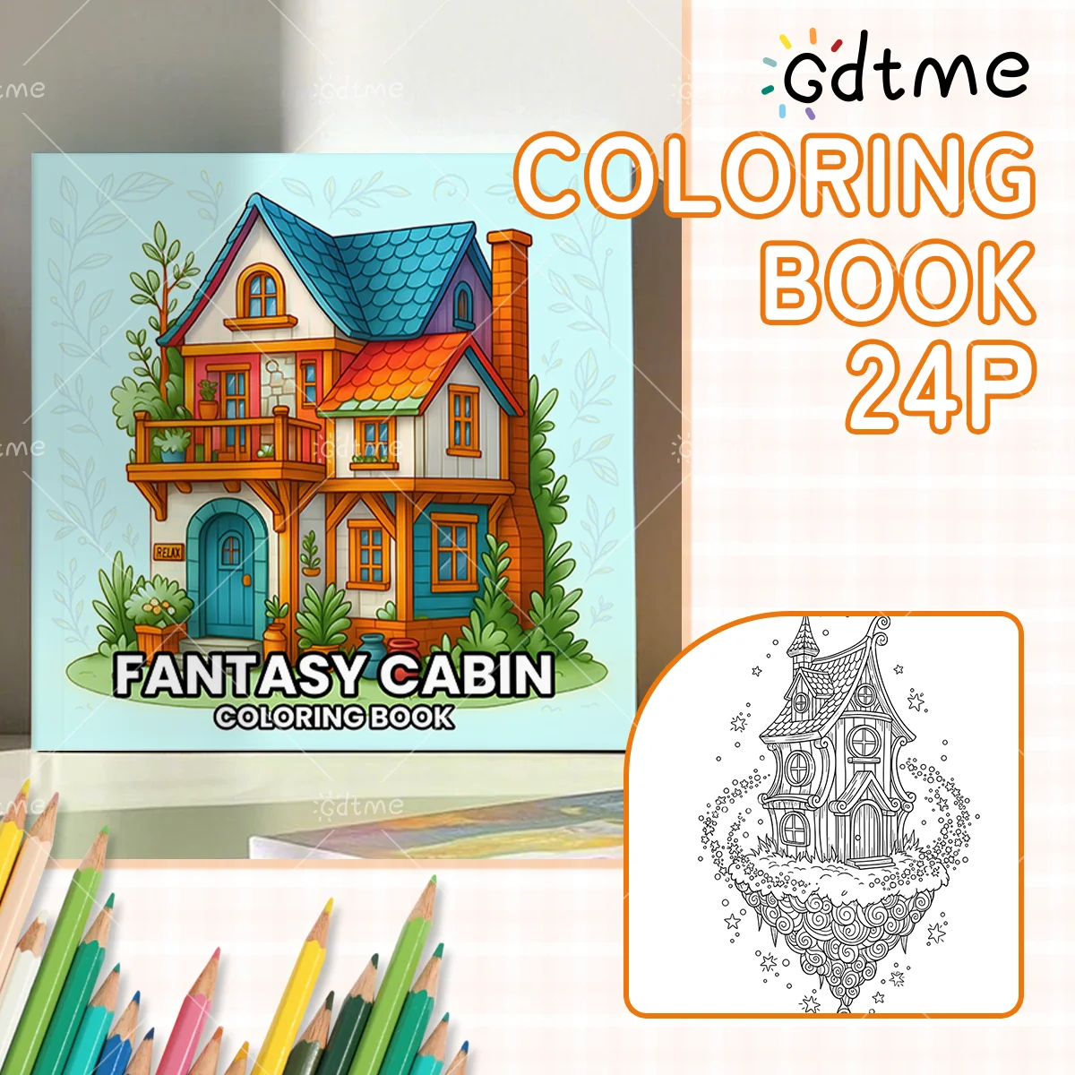 FANTASY CABIN Coloring Book - Enhance Creativity with Fun and Whimsical Designs in This Engaging Colouring Book