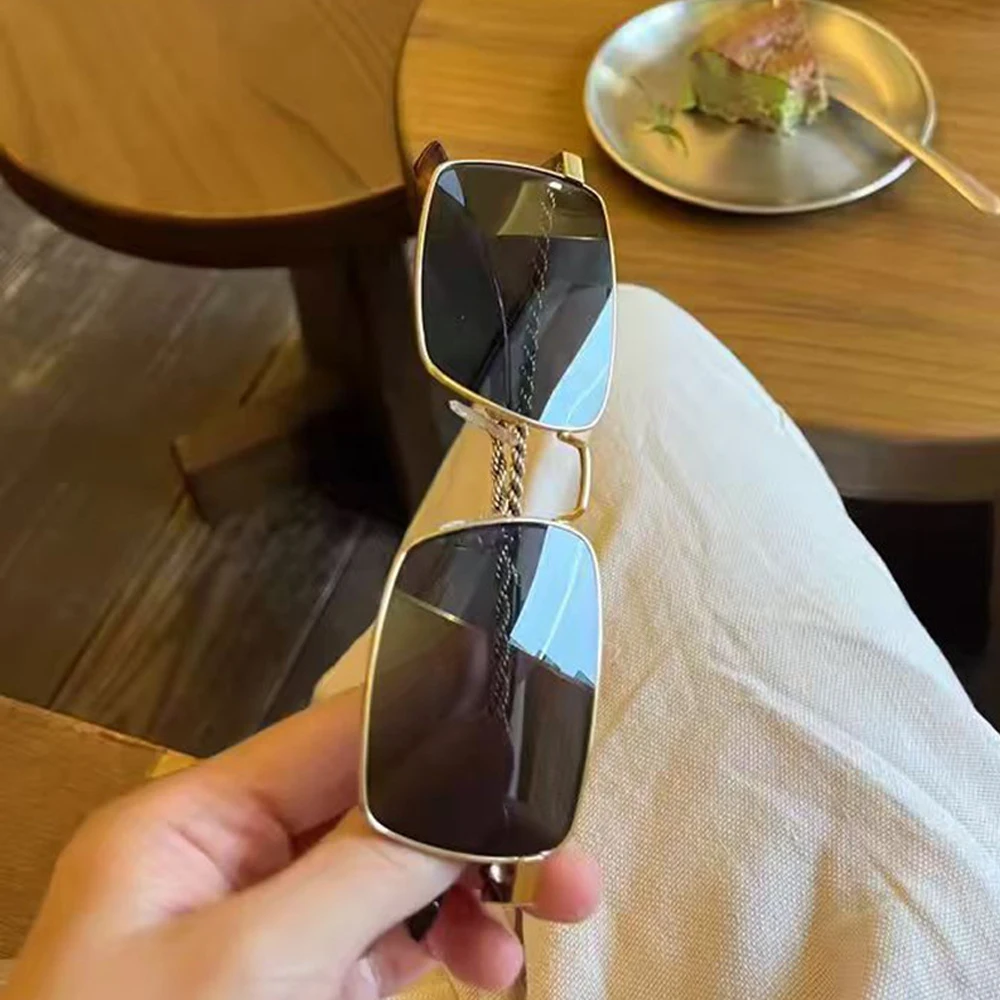 جديد Ins موضة الصيف في الهواء الطلق النظارات الشمسية البني للنساء الرجال خمر موضوع معدني نظارات شمسية الإناث التدرج Oculos دي سول