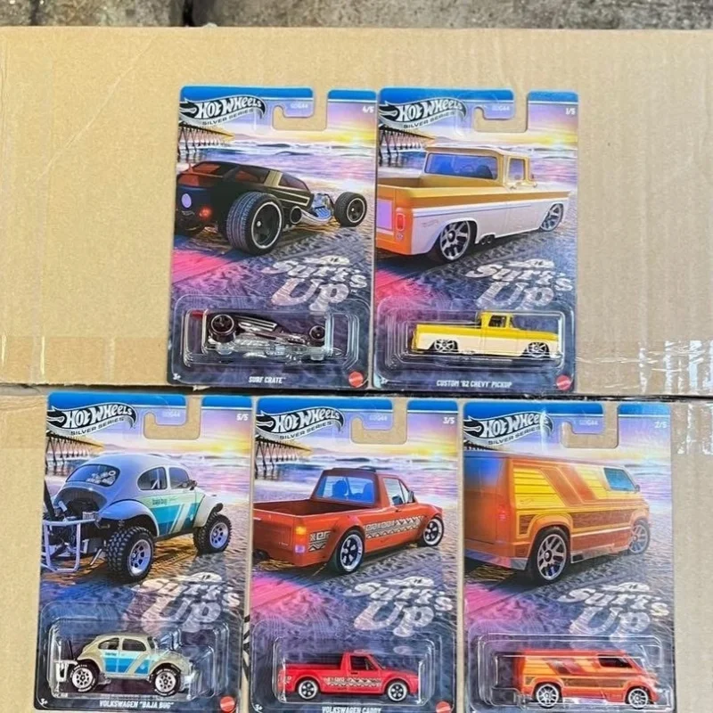 Hot Wheels voitures GDG44 plage Surf 77 Dodge Van 62Chevy pick-up Surf caisse 1:64 moulé sous pression modèle de véhicule voitures jouets garçons cadeau