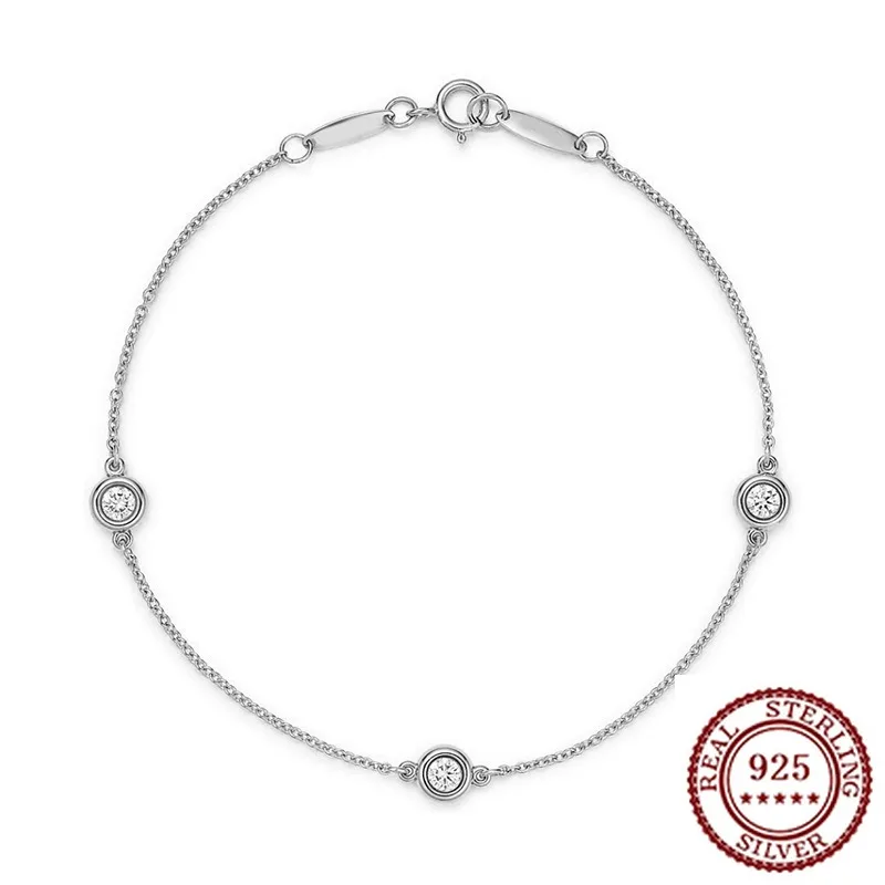 

S925 Silver 17cm Bracelet Exquisite Jewelry Handmade Fashion Versatile Holiday Gift for Women