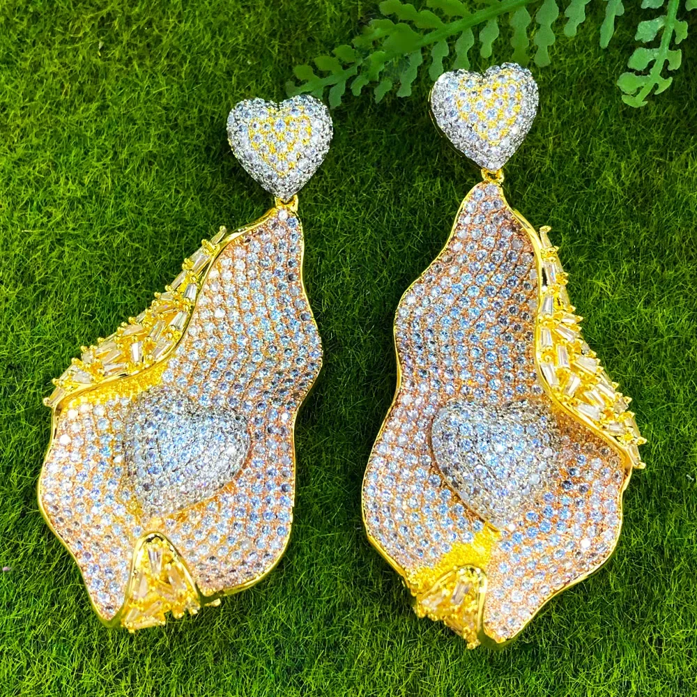 

Missvikki Luxury Fashion Heart Earrings Original Design For Noble Women Wedding Party CZ Dubai Bridal Earrings Gorgeous Jewelry