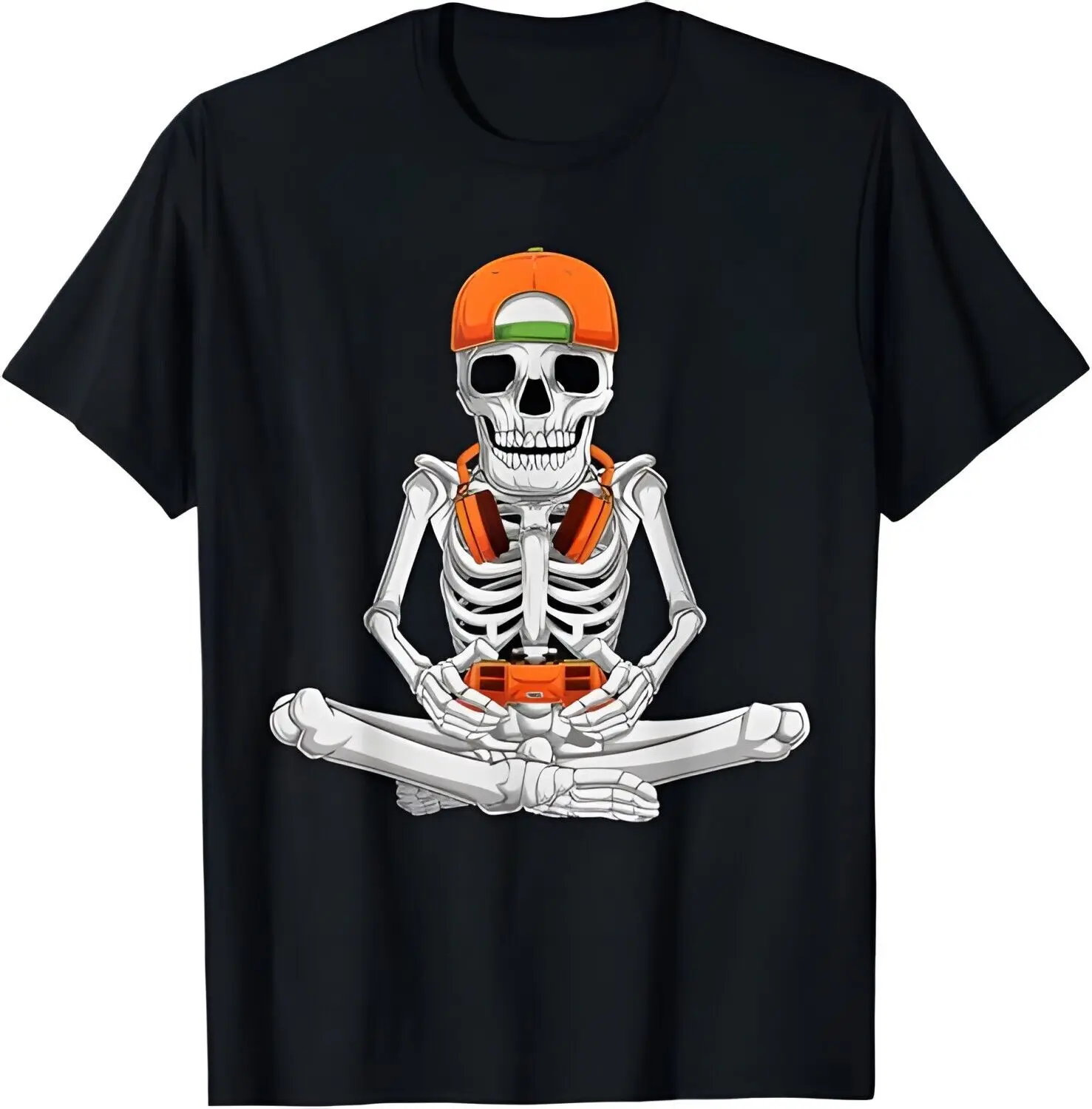 

Halloween skeleton gamer video gaming boys men kids teens T-Shirt