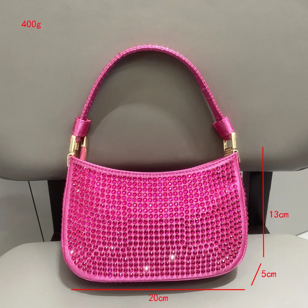 Imagem -06 - Bolsa com Alça de Strass Embreagem Noite Bolsas e Bolsa Designer de Luxo Hobo Cristal Brilhante Totes Alça Superior