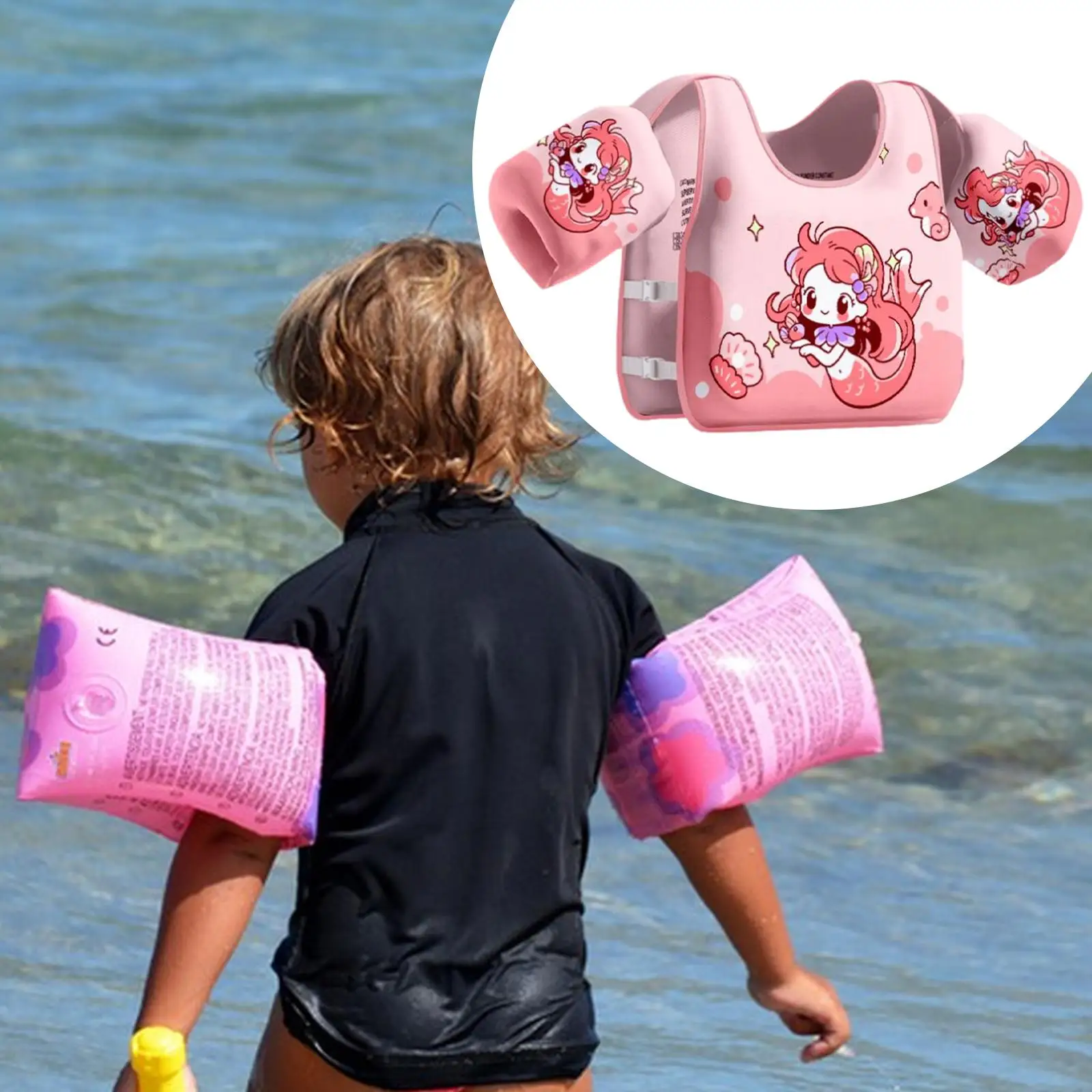 

Детский жилет для плавания, плавучая куртка, повязки на руку, жилет для водного спорта для обучения в бассейне, безопасность