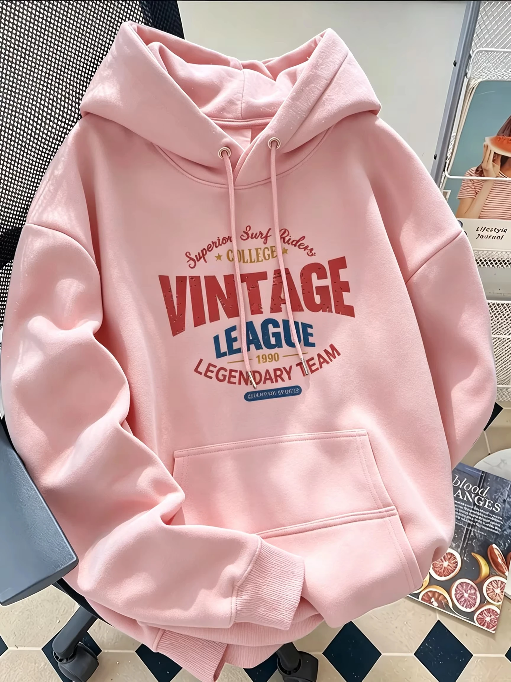 Autumn and winter hooded sweatshirt with Korean printed casual style multifunctional easy to wear suitable for commuting hoodies