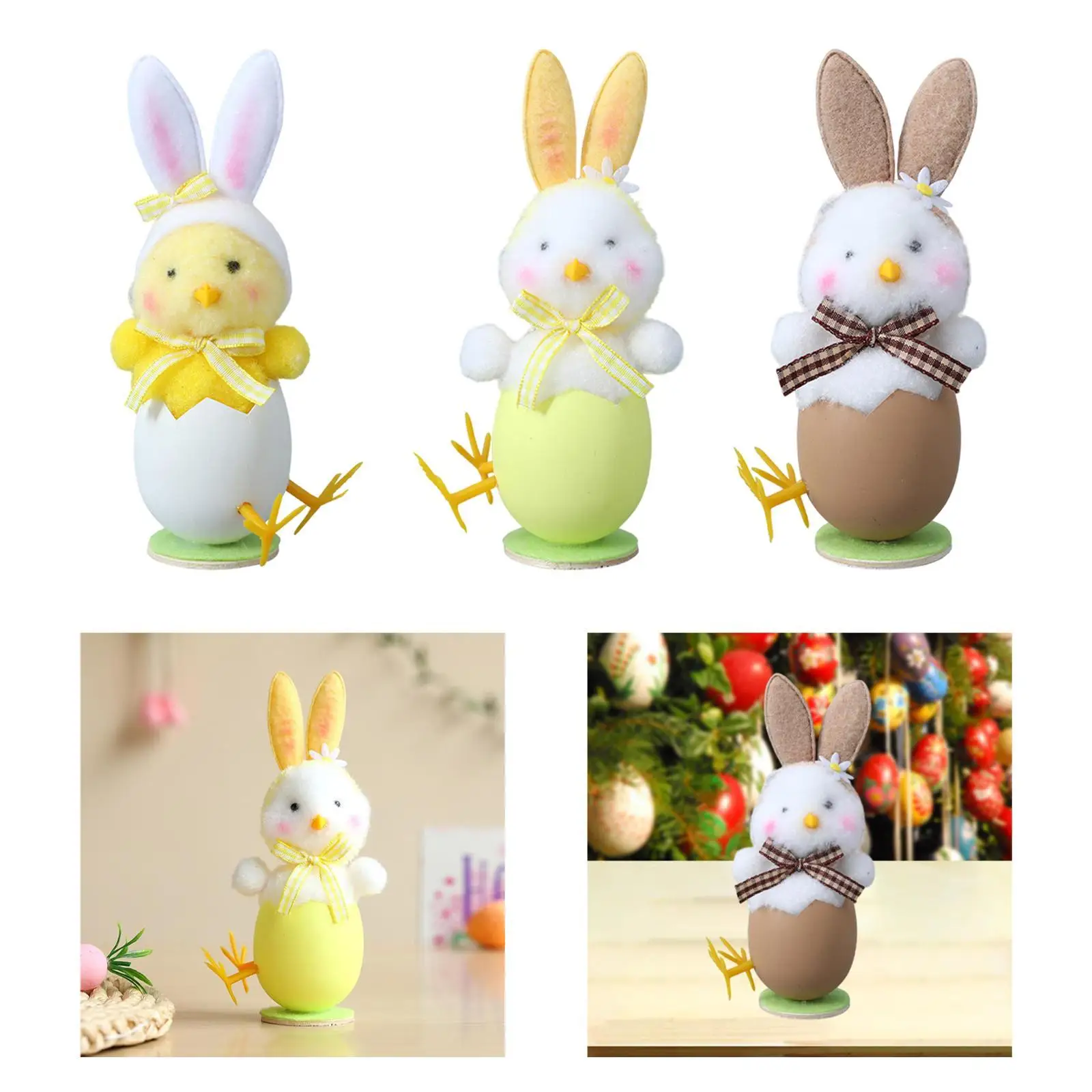 Easter Bunny Ears Plush Eggshell Party Decoration Stuffed Animal Toy Easter Decoration