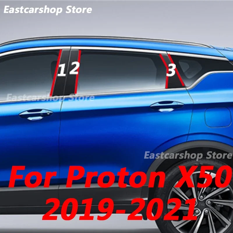 

For Proton X50 2019 2020 2021 Car B C Pillar Middle Central Column PC Window Decoration PC Sticker Cover Accessories