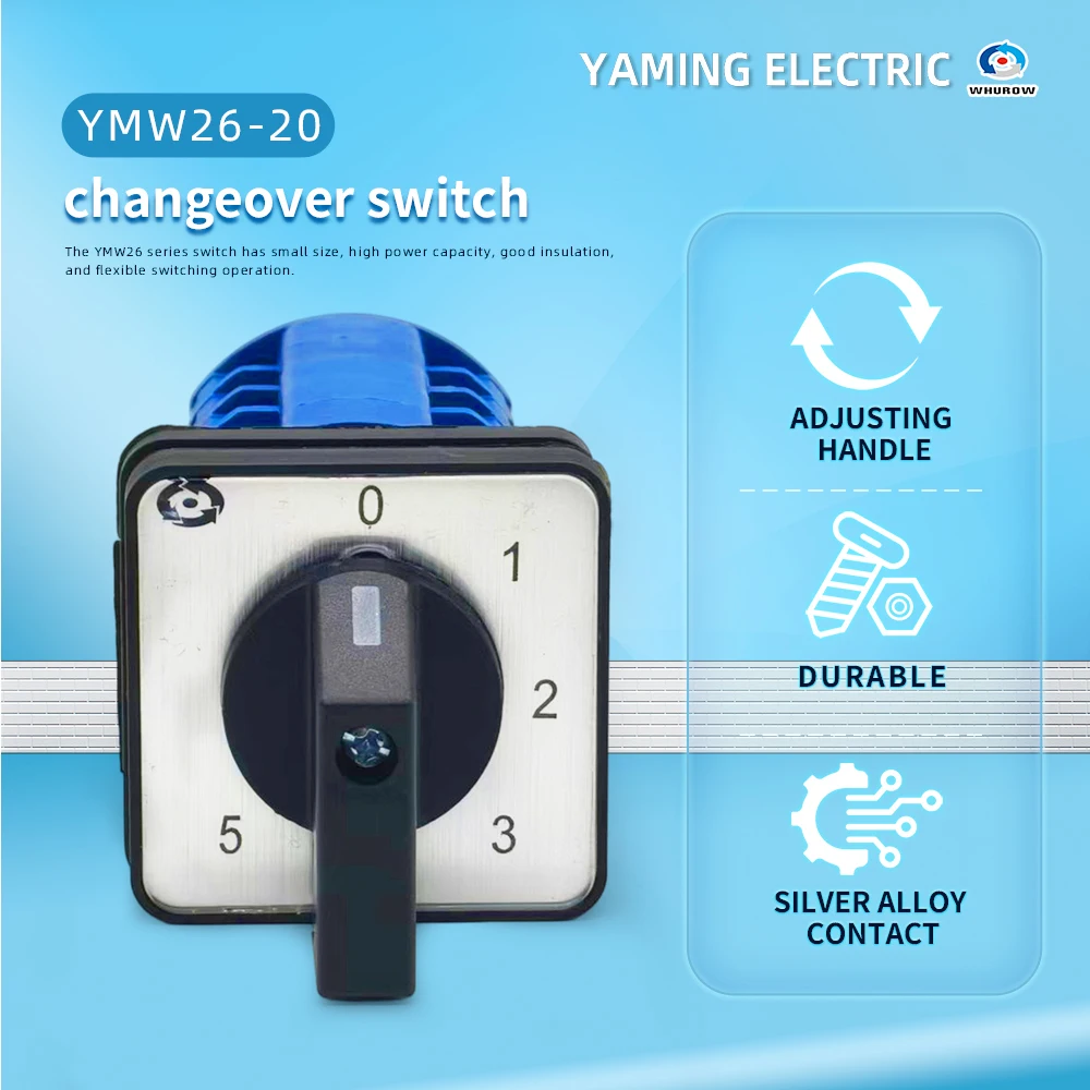 LW26-20/5 Cam Switch 20A 0-5 Positions 5 Poles Changeover Power Selection Rotating Control Circuit Signal Control