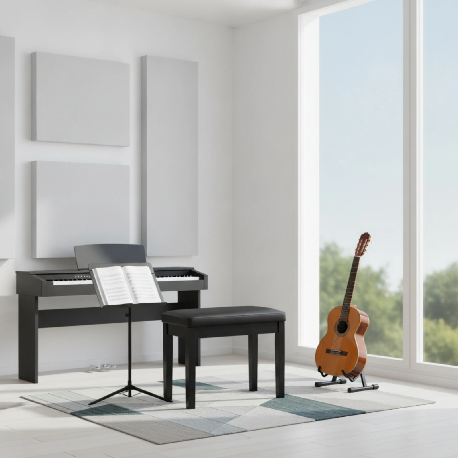 Piano Bench with Storage Thick Cushion Storage Piano Bench Keyboard Seat Sturdy Frame High-Density Sponge for Home Studio