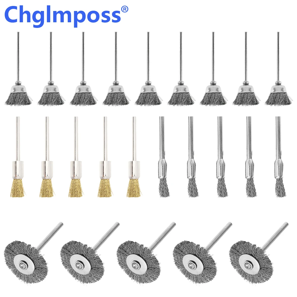 Wire Wheel Steel Brushes Pen Polishing Wheel Coil Wire Brush Tools Scrap Welding Metal Surface Cleaning Grinding For Drill