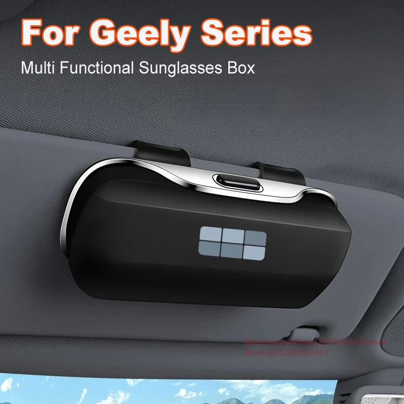 

For Geely Galaxy GX3 pro GC6 Atlas Coolray Cross Emgrand Car Visor Sunglasses Holder Clip Box - Durable Glasses Case Accessory