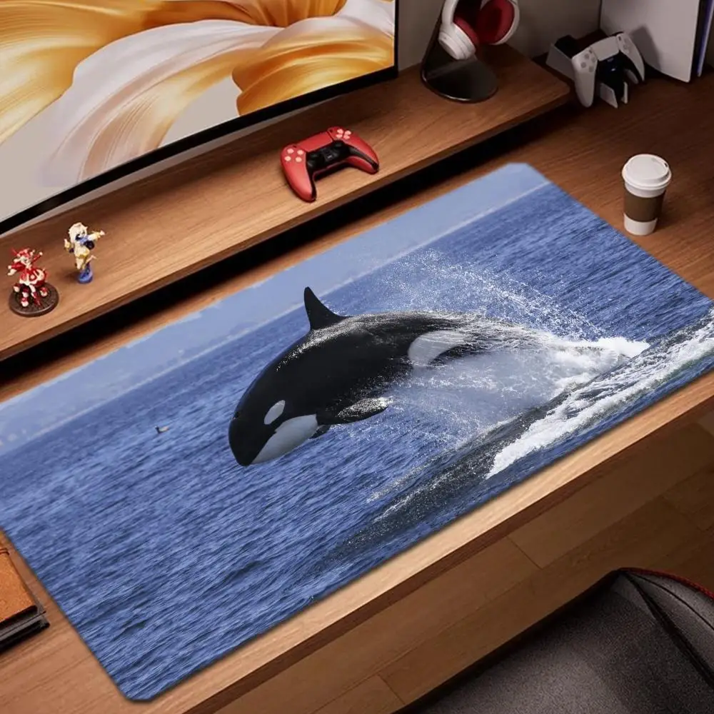 

killer whale Mouse Pad Game Accessories keyboard pad XXL large locking edge 900X400 mm table mat Gaming mousepad