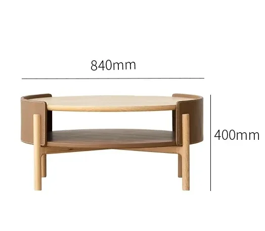 round Solid Wood Tea Table Living Room Home Light Luxury Modern Small Tea Table Sitting Floor