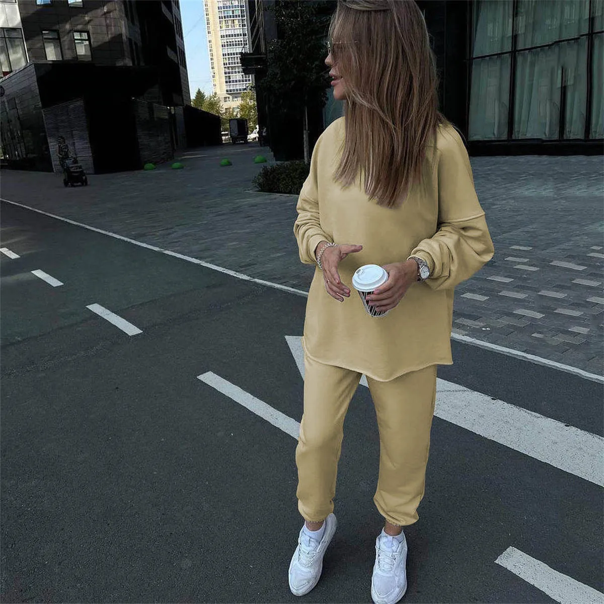 Fashion Sweatshirts Outwears Autumn Clothes Women Pullovers Ladies Outfit Fall Clothing Long Sleeve Top Casual Pants 2 Piece Set