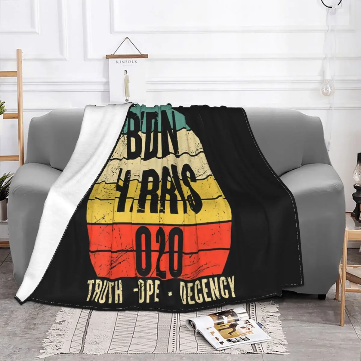 Biden Harris 2020 Truth Hope Decency Vintage Graphic Letter Graphic Letter New Design Fitness Throw Blanket