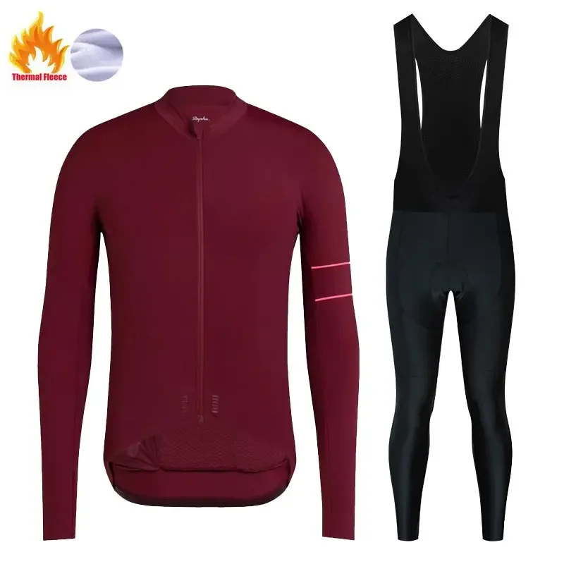 Pro Team High Quaility Cycling Jersey Top Winter Thermal Fleece Long Sleeve Racing Cycling Clothing Outdoor Sport Classic Stripe