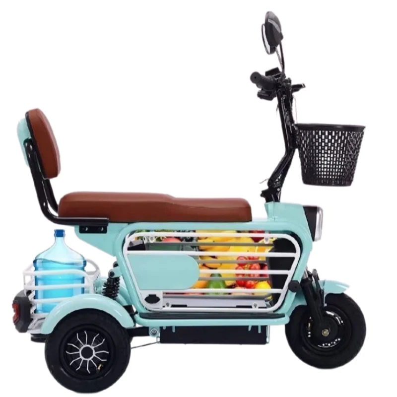 Modisches Elektro-Dreirad für 2 Personen mit Korb 400W*2 48V Elektroroller für Senioren 3-Rad-Mobilitätsroller Doppelmotor