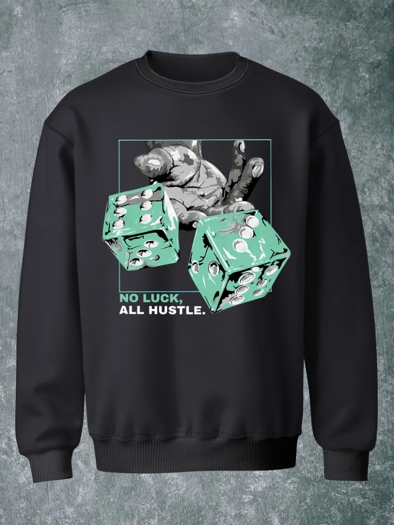 

Hustle Полиэфирное волокно Полиэстер Модная мужская толстовка с круглым вырезом 2025 осень и зима для мужчин и женщин Топ