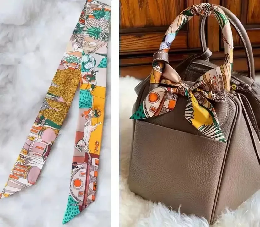 Spring New Women's Twill Scarf 5×90cm Soft Neck Scarf Bag Handle Tie For Daily Wear Office Travel Female Fashion Accessory