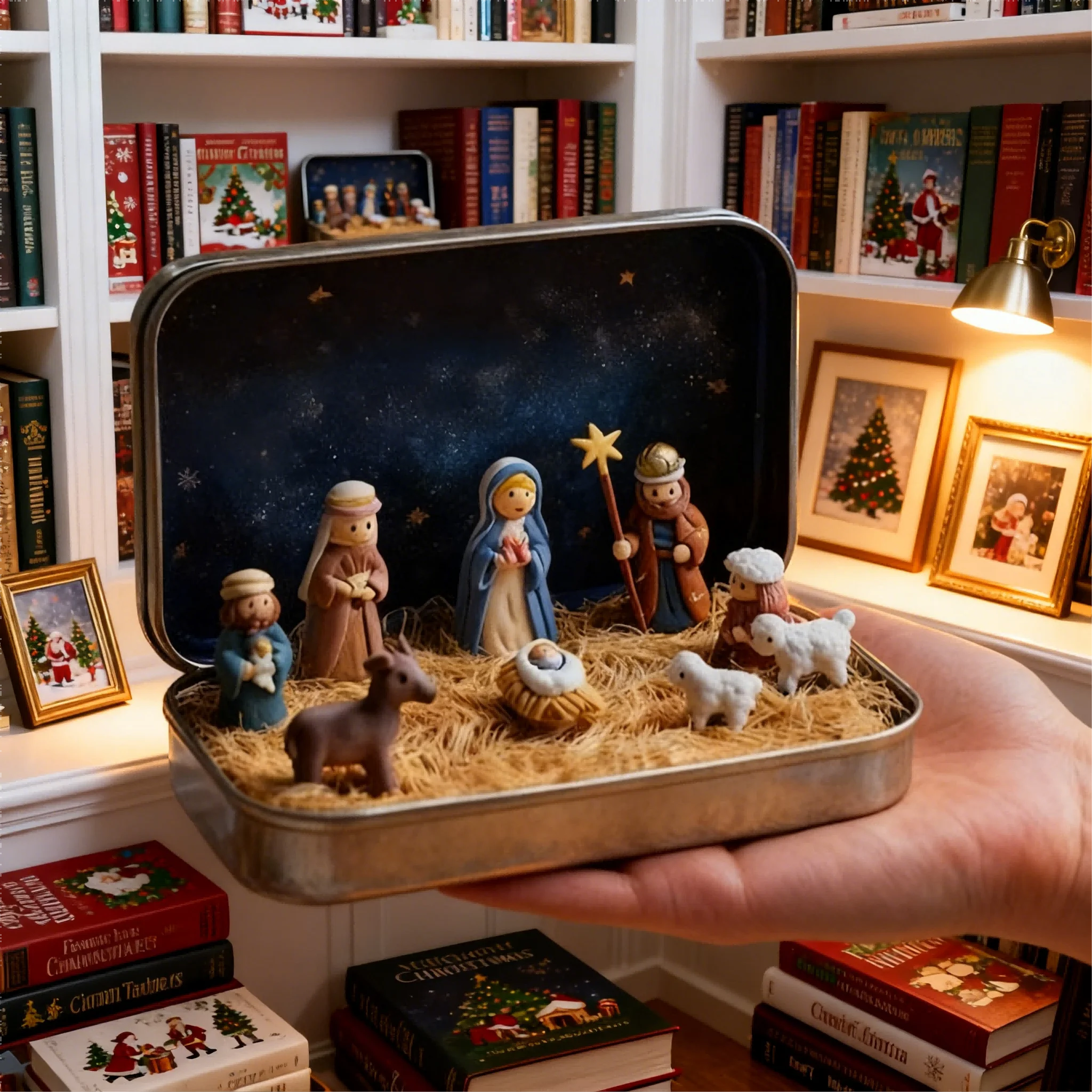 Creative Christmas Horse Trough Exquisite Set Of Resin Ornaments With Built-in Storage Box A Holiday Gift For Family And Friends