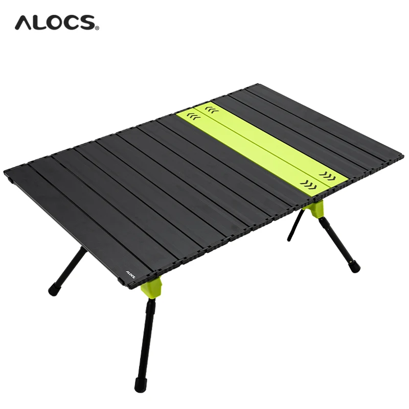 90x60cm ALOCS Outdoor Folding Camping Table Desk Aluminium Alloy Compact with Carry Bag For Barbecue Picnic