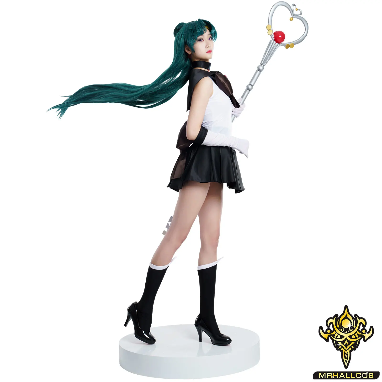 Mrhallcos anime cosplay sailor pluto setsuna meiou monde kristall kleid outfits kostüm halloween party kind erwachsene frauen plus größe