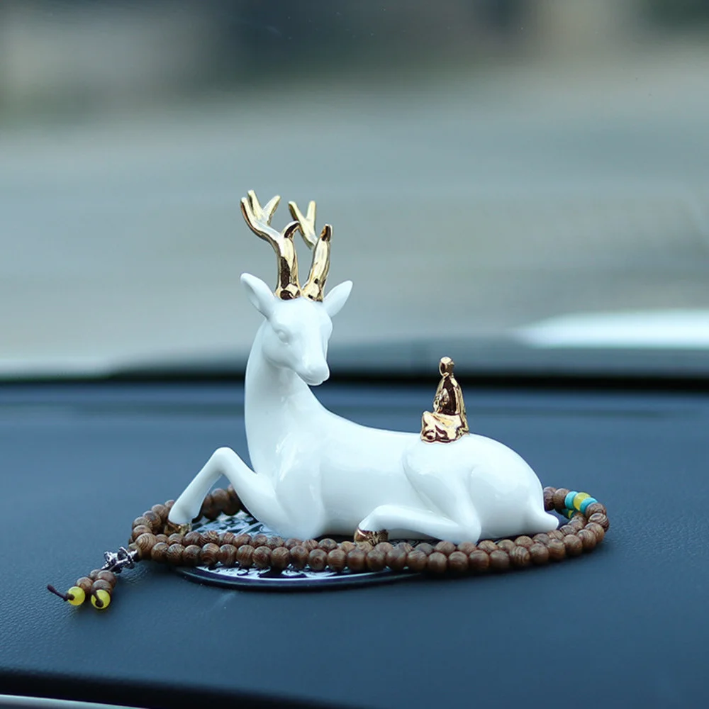 

Bon voyage car interior decoration car decoration deer creative home living room decoration ceramic crafts