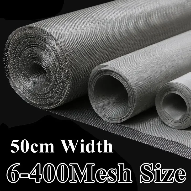 6-400 Mesh 304 Stainless Steel Mesh Filter Net Metal Front Repair Fix Mesh Filtration Woven Wire Screen Sheet Screening