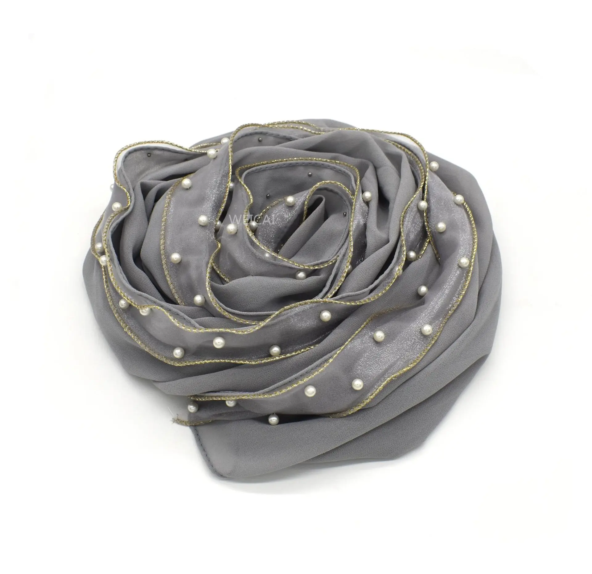 

Bubble Chiffon Scarf Hijab Women Plain Shawls Beaded Pearl Hijab Muslim Woman Scarves for Veils Hijabs Ramadan Turban Head Wrap