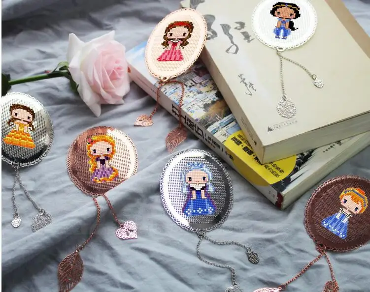 M Cross stitch DMC zestaw kreatywny prezent ręcznie metalowa zakładka bajka księżniczka seria