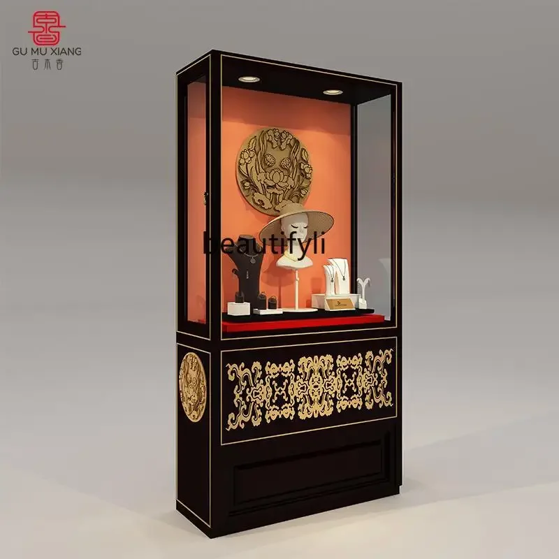 Store Display Cabinet Customized Wooden Jewelry Store Ceramic Fine Store Display Cabinet