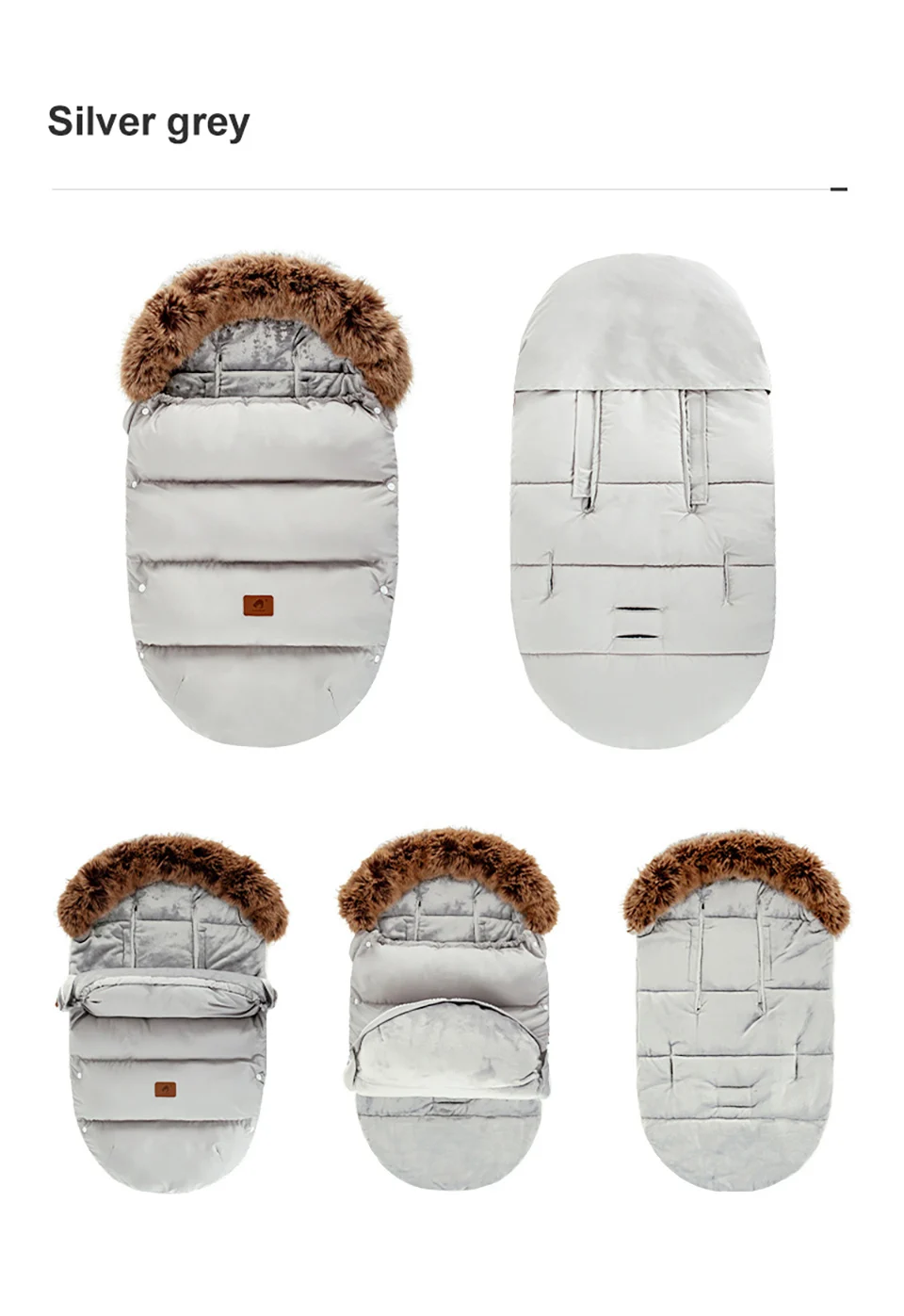Kinderwagen Fußsack Outdoor Winter Baby Warm In Kinderwagen Abnehmbare Dicker Winddicht Pelz Kragen Baby Umschlag Kinderwagen Zubehör – Detail 14