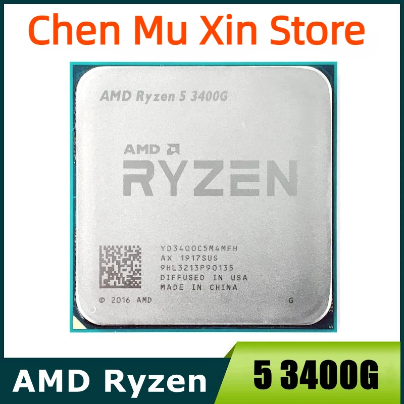 AMD Ryzen 5 3400G R5 3400G 3.7GHz Quad-Core Eight-Thread 65W CPU Processor YD3400C5M4MFH Socket AM4