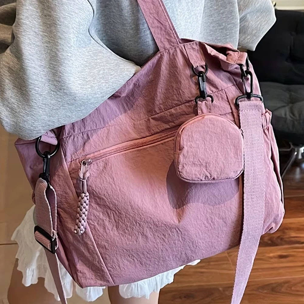 Einfache und stilvolle Damen-Umhängetasche mit verstellbarem Schultergurt, Reißverschluss, mehreren Taschen, multifunktional, lässige leichte Umhängetasche/Handtasche, geeignet für den täglichen Arbeitsweg, Einkäufe und Ausflüge. – Detail 3
