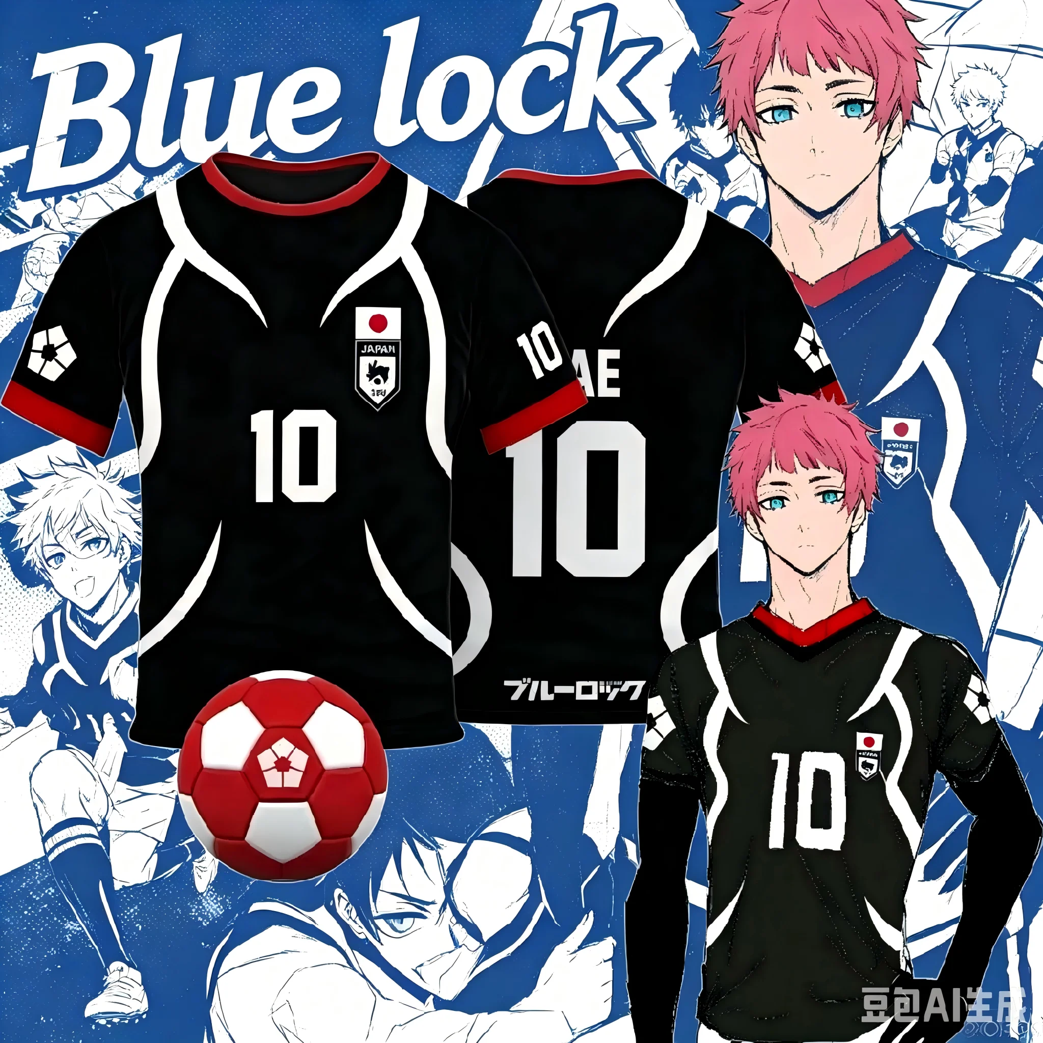 Blue Lock Japan U20 Black Cartoon Anime Cosplay Men Jersey Summer Short Sleeve Children Tee Tops Quick-dry Fashion Women T-shirt