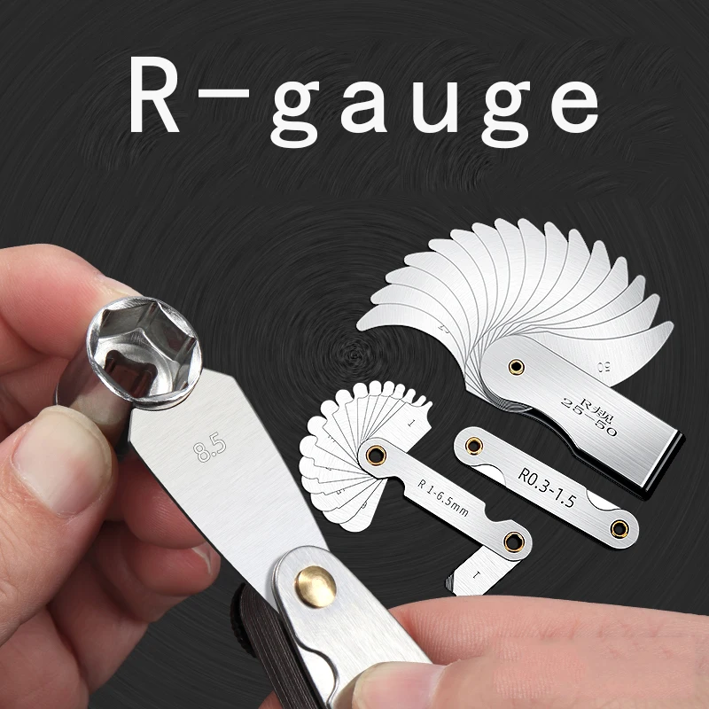 R gauge0.3-1.5 1-6.5 7-14.5 15-25 26-80 complete set of high-precision radius gauge templates R angle gauge ruler radian fillet