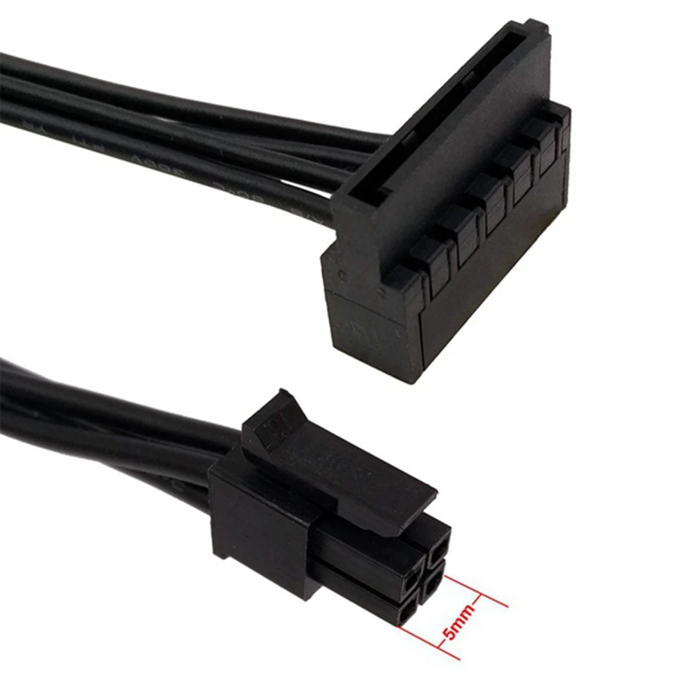 

ABAN 4Pcs MINI 4Pin to 2 SATA Power Supply Cable for Motherboard Mini 4Pin to Dual SATA SSD Power Supply Cable 45cm