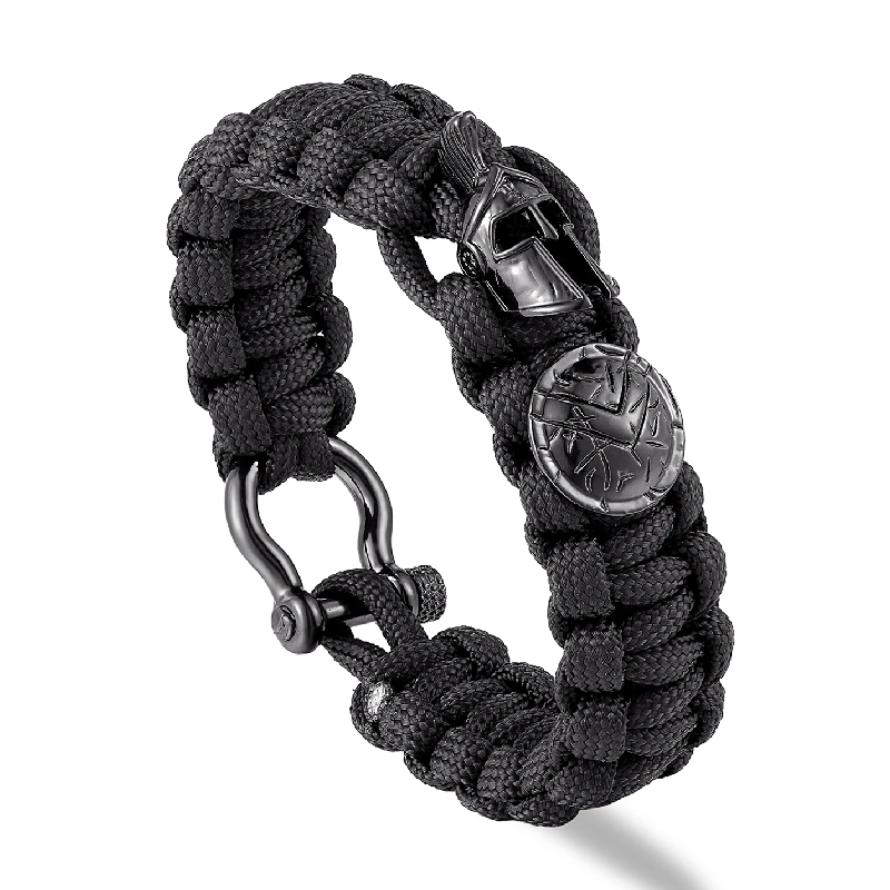 Nordic Spartan Warrior Helmet Lanyard Braceletes para homens, Acessórios Antigos Vikings, Pulseiras de Sobrevivência Paracord, artesanais, ao ar livre