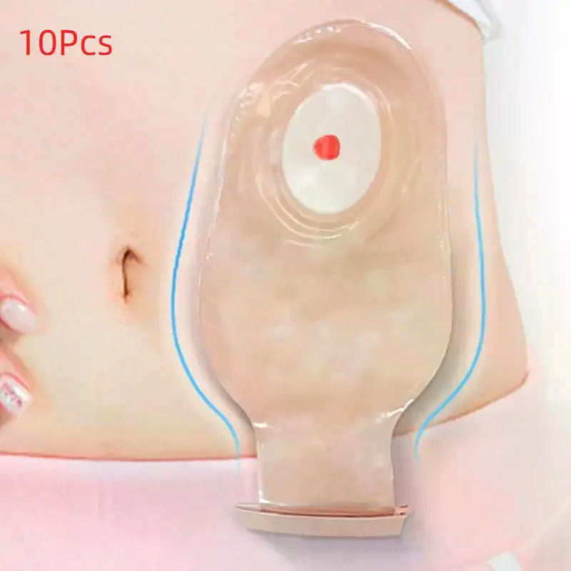 10 PCS One-Piece 20-65mm Cut-to-Fit Ostomy Bags With Drain Valve Closure