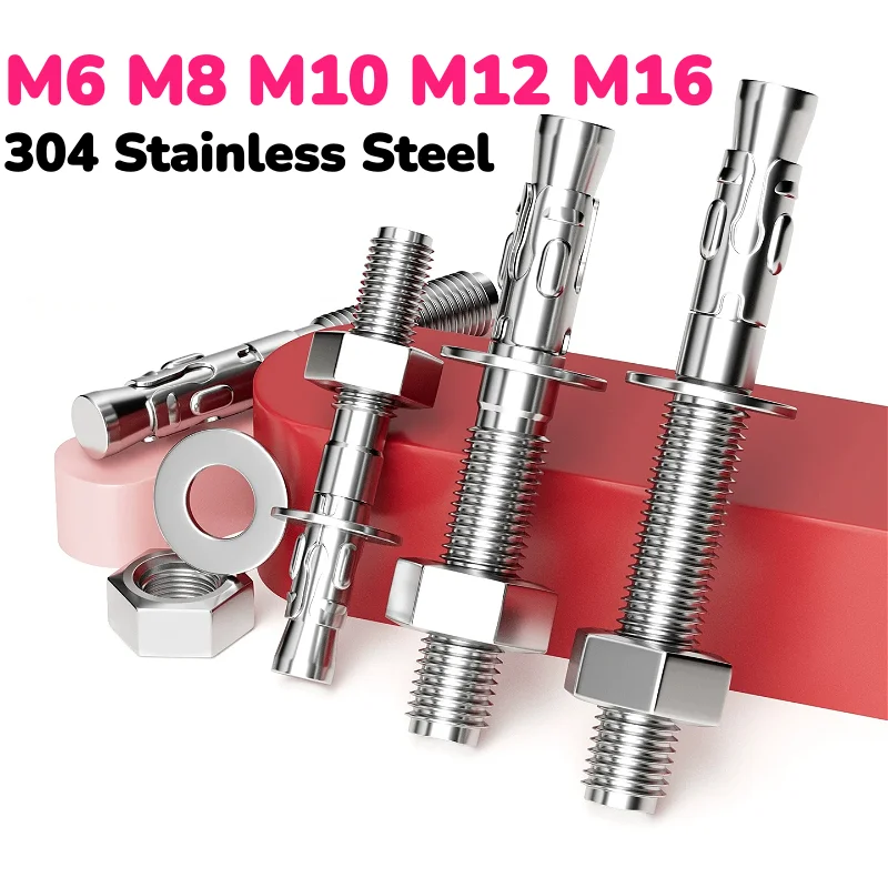 M6 M8 M10 M12 M16 A2 304 Stainless Steel Expansion Screws Wedge Anchor Through Bolt Internal Expansion Bolt For Car Repair