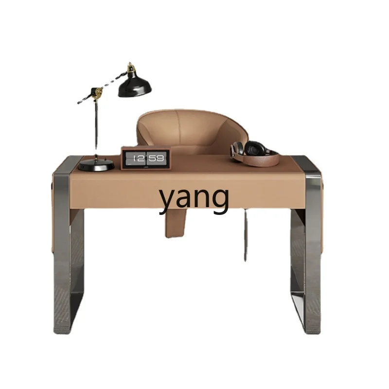 

Yjq Saddle Leather Bedside Modern Simple Computer Small Apartment Bedroom Children's Study Desk