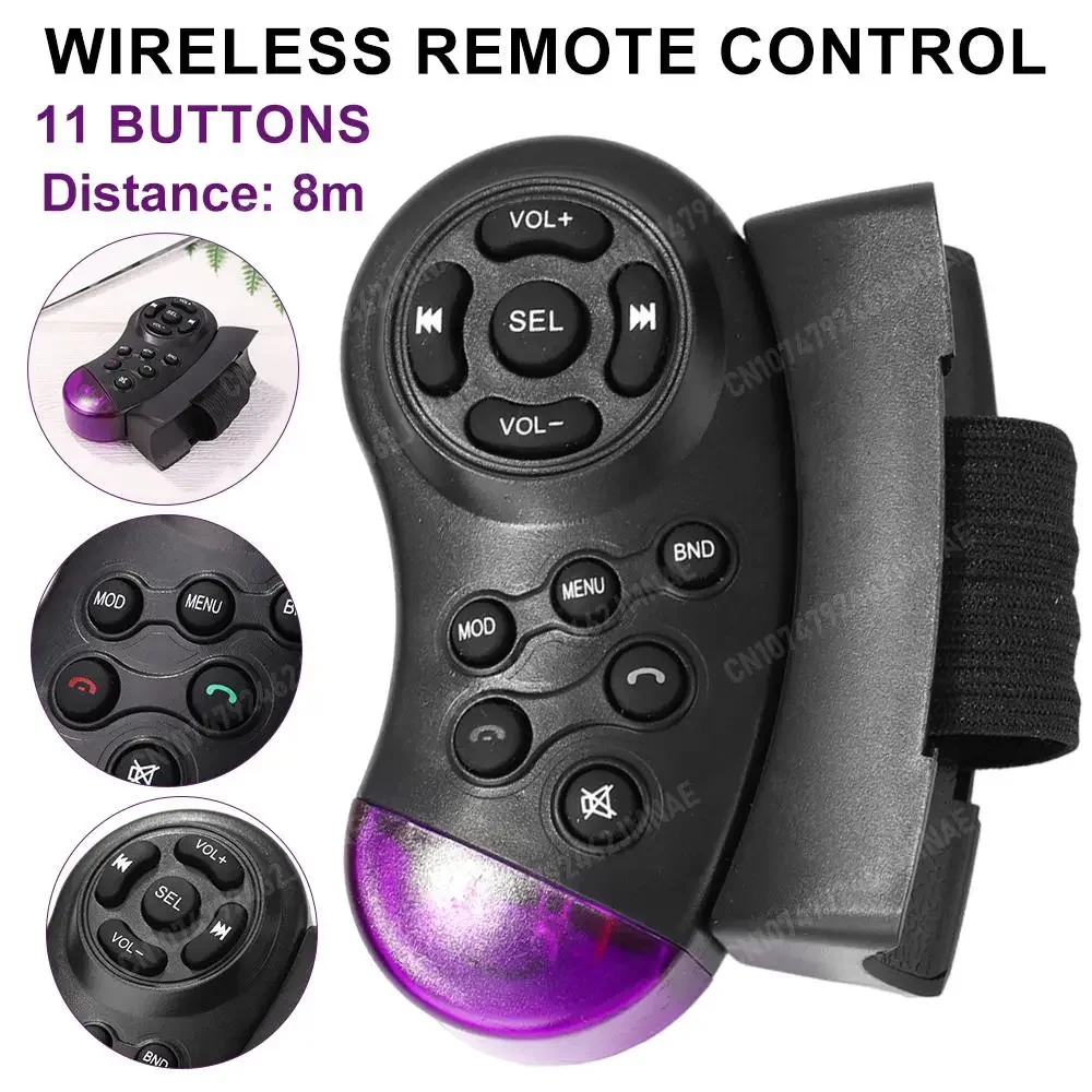 11-Key Portable Control Remote Universal Car Multimedia Player Wireless Steering Wheel Remote Control for Car Radio AAA Battery
