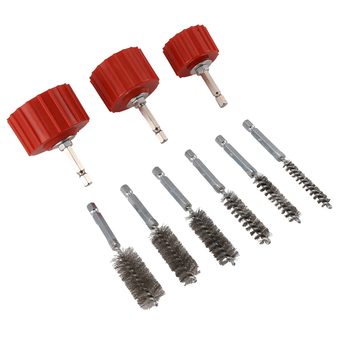 Copper Pipe Cleaner Set for Power Drill, Tube Cleaning Brush, Cleans Copper Pipes Tubes and Fittings for Soldering