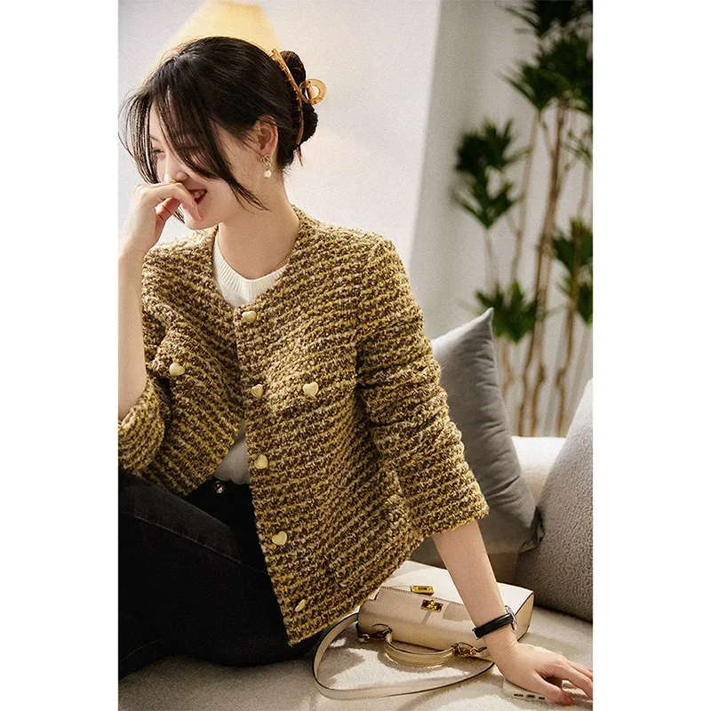 

Wool Small Fragrant Coats New Temperament Tweed Spring Autumn Short Women's Tops Female Jackets Women Clothes Jaqueta Feminina