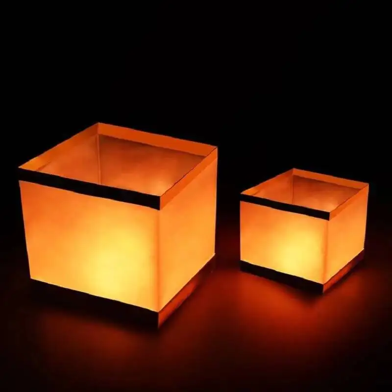 20/30/50Pcs/Lot Chinese Gold/Silver Square Paper Wishing Floating Water River Candle Lanterns Lamp Light 11CM or 15CM