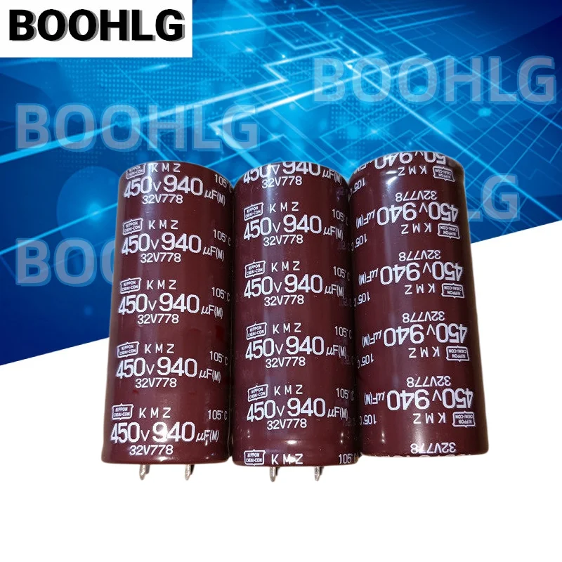 2PCS Capacitor Eletrolítico de Alumínio KMZ 450V 940UF 30×70mm, Substituição para Capacitor de Alta Capacidade 450V 820UF, Capacitor de Potência Estável